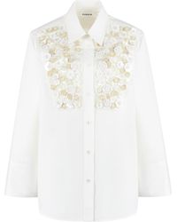 P.A.R.O.S.H. - Embroidered Cotton Shirt - Lyst