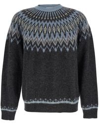 Roberto Collina - Crew Neck Sweater Jacquard Wool Alpaca Tops - Lyst
