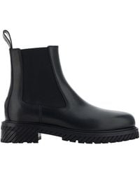 Off-White c/o Virgil Abloh - Round-toe Leather Ankle Boots - Lyst