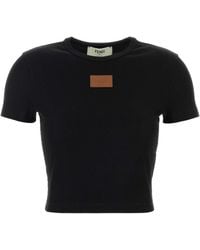 Fendi - Stretch Cotton T-Shirt - Lyst