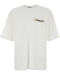 Jacquemus - 'Le T-Shirt Plage' Crew Neck T-Shirt With Logo Patch O - Lyst
