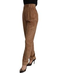 Dolce & Gabbana - Elegant High-Waisted Tapered Corduroy Pant - Lyst
