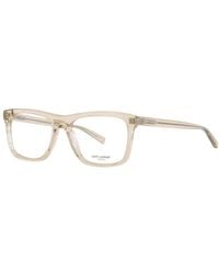 Saint Laurent - Eyeglasses Square Full Rim, Transparent Frame And Clear Demo Lenses Lens Sl481003 - Lyst