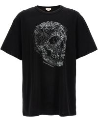 Alexander McQueen - Crystal Skull Print T-Shirt - Lyst