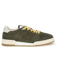 Fendi - Match Suede Sneakers Muschio - Lyst