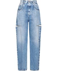 Maison Margiela - High-Waisted Wide-Leg Cut-Out Jeans - Lyst