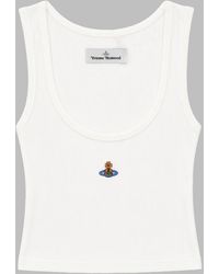 Vivienne Westwood - Ribbed Cropped Top Viscose Tops - Lyst
