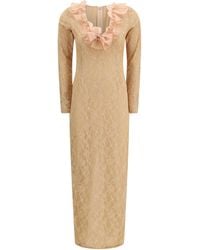 Alessandra Rich - Stretch Lace Evening Dress Polyamide; Lyocell - Lyst