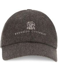 Brunello Cucinelli - Logo Baseball Hat Fleece Wool Ovis Aries E Hairbands - Lyst