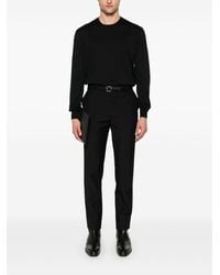 Tom Ford - Cotton Knit Crewneck Sweater With Ribbed Trims - Lyst