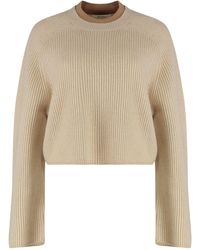 Max Mara - Wool And Cashmere Jersey With A Ribbed Knit - Lyst