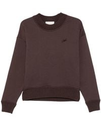 Closed - Ribbed-Trim Logo-Embroidered Sweatshirt - Lyst