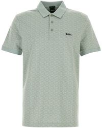 BOSS - Mint Stretch Cotton Polo Shirt - Lyst