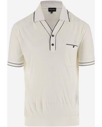 Giorgio Armani - Wool And Viscose Blend Polo Shirt - Lyst