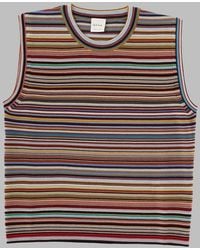 Paul Smith - Sleeveless Merino Vest Signature Stripe Wool Waistcoats & Gilets - Lyst