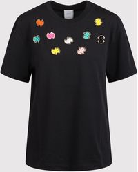 Patou - Cotton T-Shirt With Colorful Embroidered Logos - Lyst
