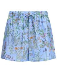 Gucci - Blue Silk Bermuda Shorts - Lyst