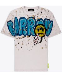 Barrow - Jersey T-Shirt Off Cotton T-Shirt With Graffiti Logo And Smile Print - Lyst