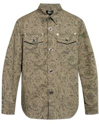 Versace - Barocco Jacquard Long-Sleeved Overshirt - Lyst