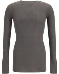 Rick Owens - Slim Ribbed Long-Sleeve Sweater Merino Wool Ovis Aries - Lyst