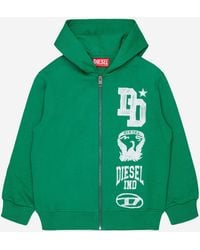 DIESEL - Cotton Hoodie With Logo Cotton; Rib: Hoods & Sweatshirts - Lyst
