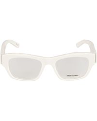 Balenciaga - Square Frame Logo Sided Glasses - Lyst