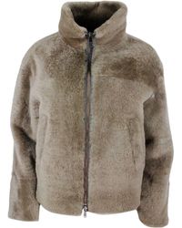 Brunello Cucinelli - Reversible Jacket Jacket In Very Soft And Precious Shearling - Lyst