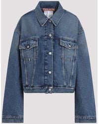 Acne Studios - Cropped Mid Cotton Denim Jacket - Lyst