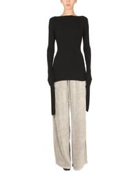 Rick Owens - Sweater With Oversized Sleeves And Cut-out Back - Lyst