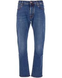 Jacob Cohen - 'Bard' Five Pocket Jeans With Logo Patch On The Back - Lyst