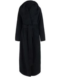 TOTEME - Hooded Belted Wool Coat - Lyst