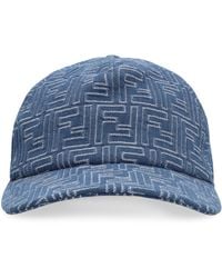 Fendi - Baseball Cap Denim Cotton Hat - Lyst