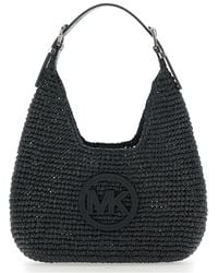MICHAEL Michael Kors - Small Shoulder Bag Nolita With Leather Logo On Front And Raffia Intreccio Design For Polypropylene - Lyst