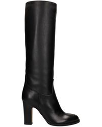 Julie Dee High Heels Boots In Leather - Black
