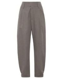 Brunello Cucinelli - Taupe Wool Blend Tapered Trousers - Lyst