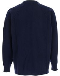 C.P. Company - Crew Neck Sweater With Compass Logo On Sleeve - Lyst