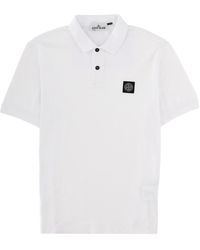 Stone Island - Polo With Logo Cotton Shirts - Lyst