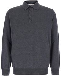 Kangra - Long-Sleeve Merino Wool Polo Shirt Extrafine - Lyst