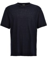 ZEGNA - Linen T-Shirt - Lyst