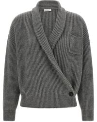 Brunello Cucinelli - Wrap Cardigan - Lyst