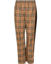 Burberry - Elastic Waist Check Trousers - Lyst