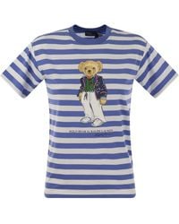 Ralph Lauren - Polo Bear Striped Cotton T-Shirt - Lyst