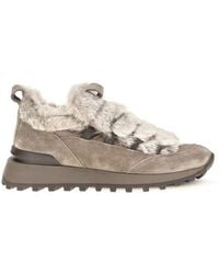 Brunello Cucinelli - Brunello Cucinelli Shearling-Lined Suede Sneaker - Lyst