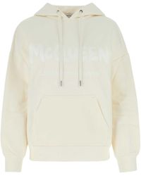 Alexander McQueen - Ivory Cotton Oversize Sweatshirt - Lyst