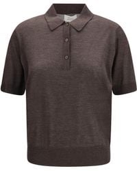 Loulou de Saison - Migo Ribbed Polo Kashmir/Capra Hircus Shirts - Lyst