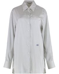 Stella McCartney - Shirt Striped Silk-Steel - Lyst