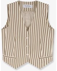 Max Mara - Mxmfauno Striped Cotton And Silk Vest - Lyst