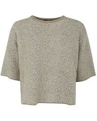 Fabiana Filippi - Crewneck Metallic-threading Knitted T-shirt - Lyst