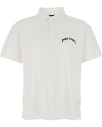 Palm Angels - Polo Shirt With Logo Lettering On Front And Rear - Lyst