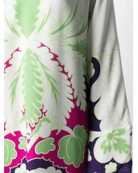 Valentino - Floral Print Silk Midi Dress - Lyst